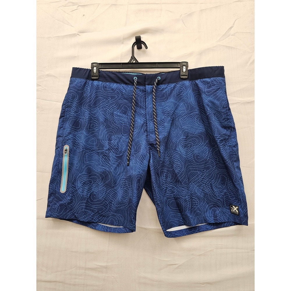 ZeroXposur Mens Swim Trunks XXL Blue Topo Print Board Shorts C88041S NEW